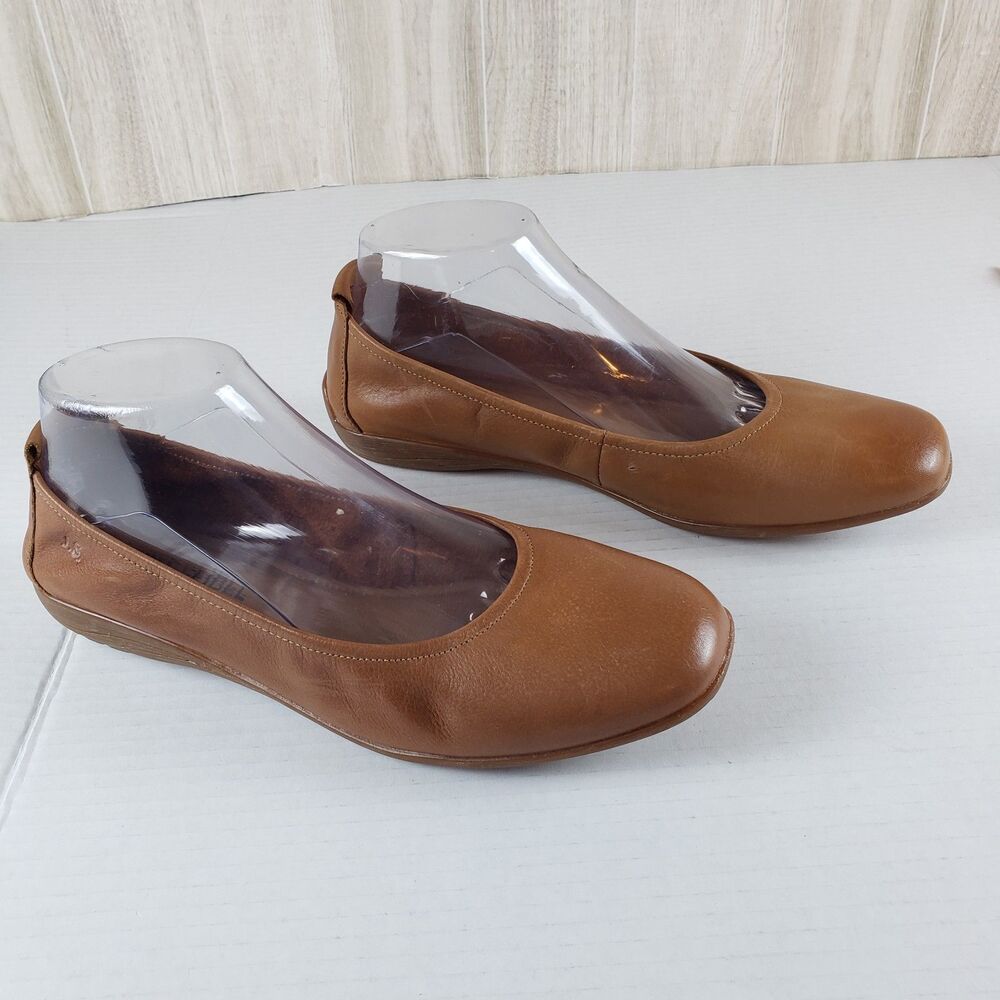 Josef Seibel Fenja Ballet Flats Womens 39 Brown Leather Slip On Comfort Shoes